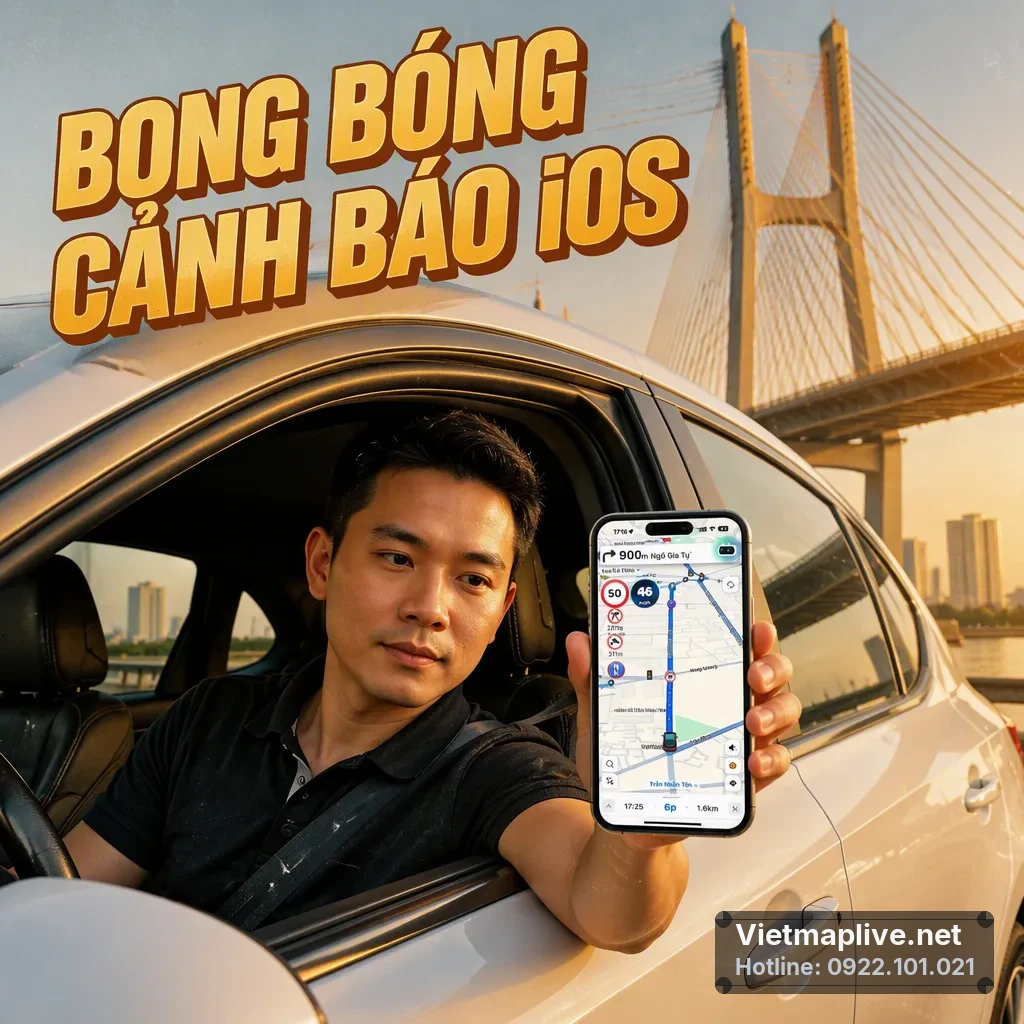 Tính năng bong bóng cảnh báo VietMap Live trên iOS