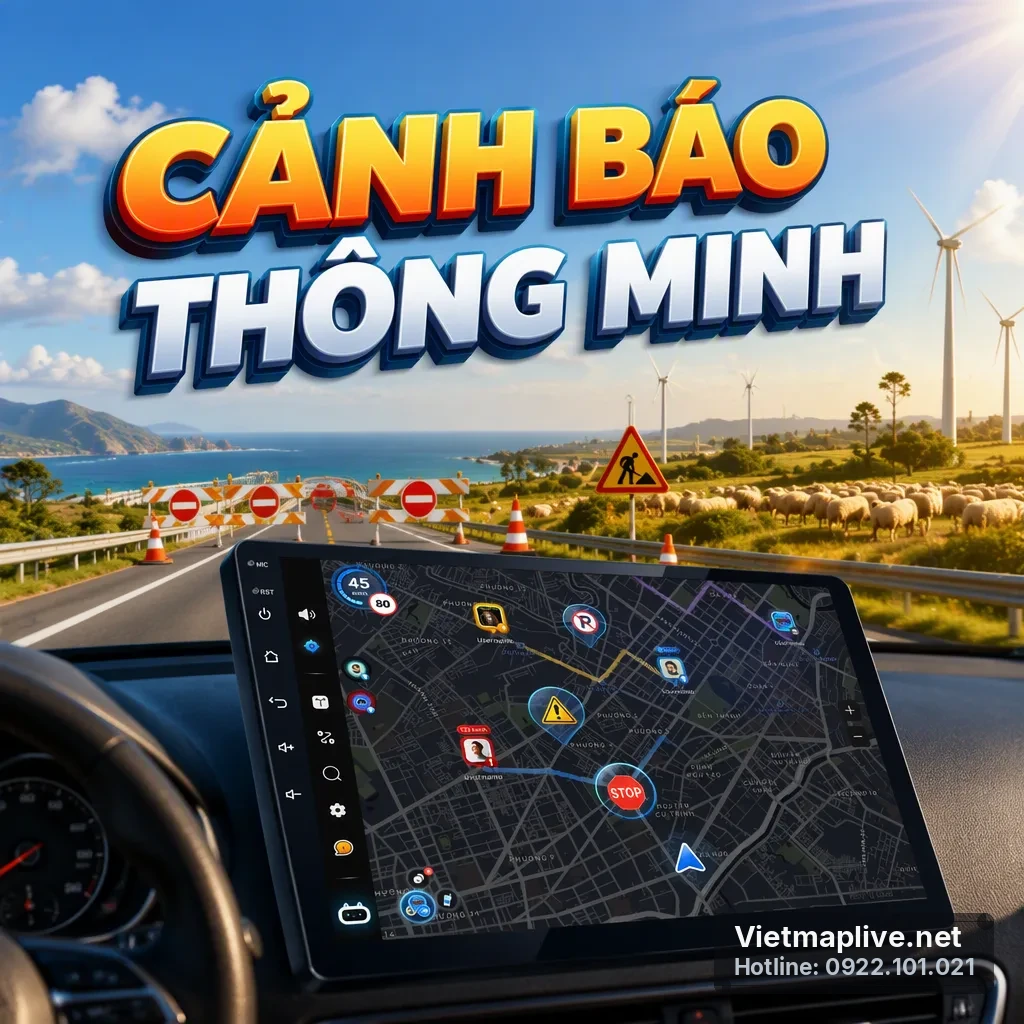 Cảnh báo đường bị chặn trên màn hình dẫn đường xe hơi