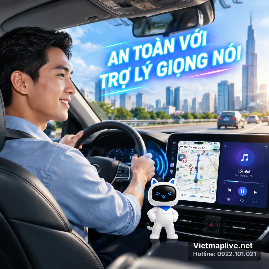 Tài xế dùng VietMap Live để nghe chỉ dẫn qua cầu Cậy
