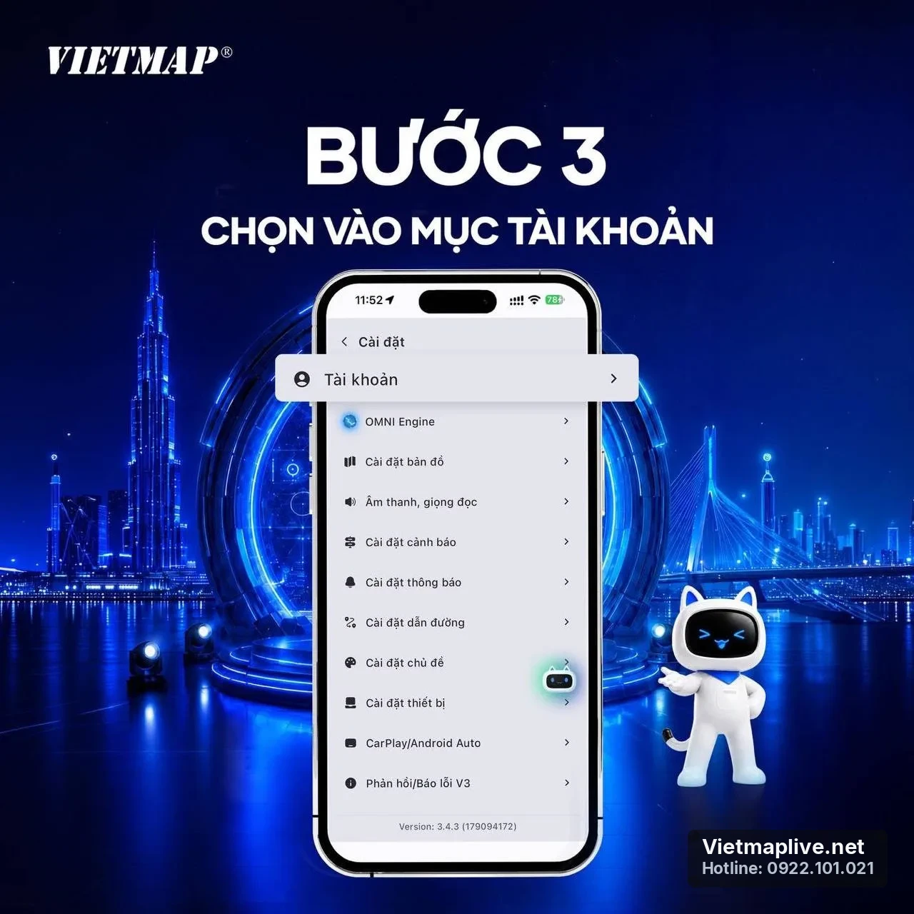 Hướng dẫn xem mục tài khoản để kiểm tra bản quyền