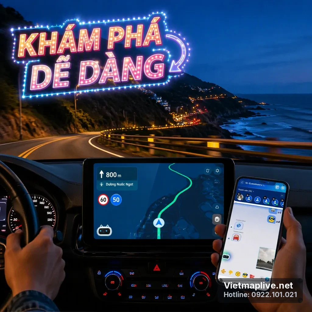 Nhóm bạn chuẩn bị hành trình với VietMap Live