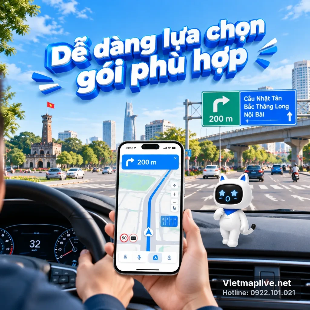 Giao diện ứng dụng Vietmap Live trên điện thoại
