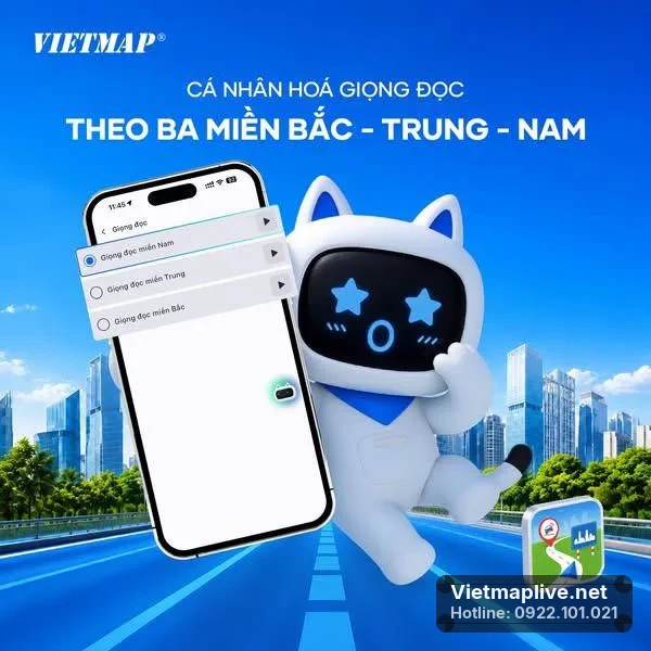 Tùy chỉnh giọng đọc theo 3 miền trên VietMap Live
