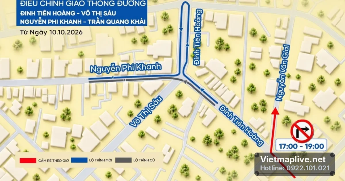 TP.HCM Điều Chỉnh Phân Luồng Tân Định: VietMap Live Đồng Hành